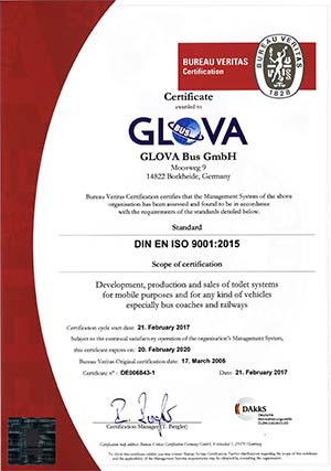 Certification DIN EN ISO 9001:2015 Certification DIN EN ISO 9001:2015